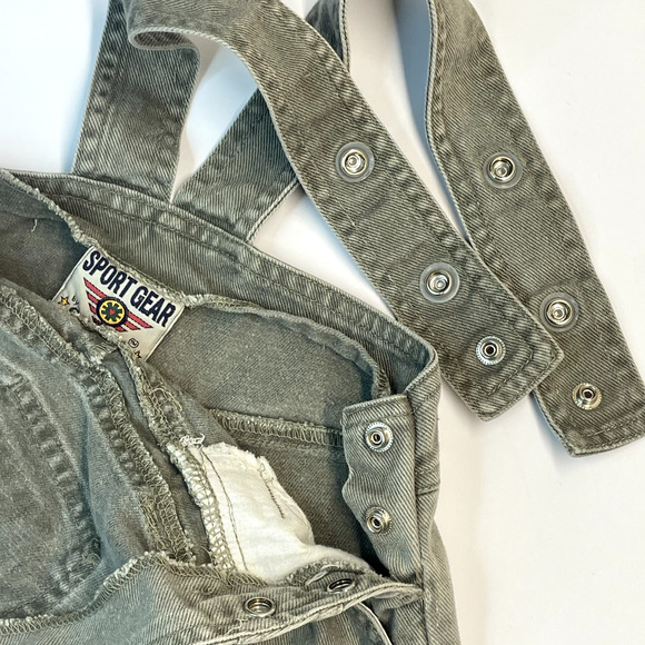 Vintage 90s Sport Gear Toddler Overalls 2-3T Unisex Carpenter Grunge Shortalls - Picture 4 of 5